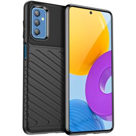 Mobigear Groove Samsung Galaxy M52 Hoesje Flexibel TPU Backcover - Zwart