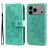 Mobigear Flowers iPhone 17 Pro Max Hoesje Bookcase Portemonnee - Groen