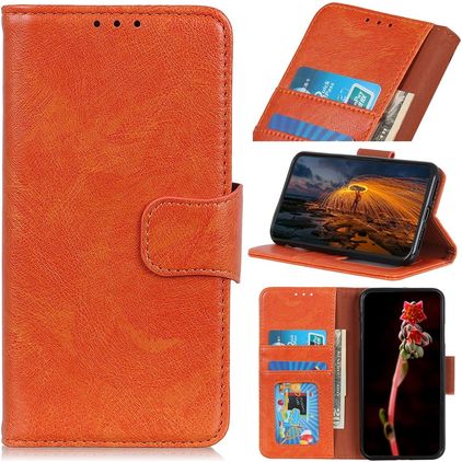Mobigear Classy Nokia C21 Plus Hoesje Bookcase Portemonnee - Oranje