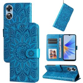 Mobigear Sunflower OPPO A17 Hoesje Bookcase Portemonnee - Blauw