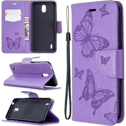 Mobigear Butterfly Nokia 1.3 Hoesje Bookcase Portemonnee - Paars