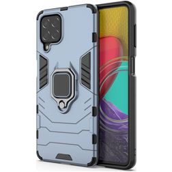 Mobigear Armor Ring Samsung Galaxy M53 Hoesje Hardcase Backcover Shockproof met Ringhouder - Blauw