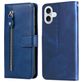 Mobigear Zipper iPhone 17 Hoesje Bookcase Portemonnee - Blauw