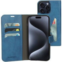 Mobiparts Classic Wallet iPhone 15 Pro Max Hoesje Bookcase Portemonnee - Steel Blue