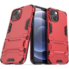 Mobigear Armor Stand iPhone 13 Mini Hoesje Hardcase Backcover Shockproof met Standaard - Rood