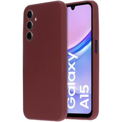 Mobiparts Samsung Galaxy A15 Siliconen Hoesje Backcover - Plum Red