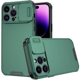 Mobigear Cam Slide iPhone 14 Pro Max Hoesje Hardcase Backcover met Camera Slider - Groen
