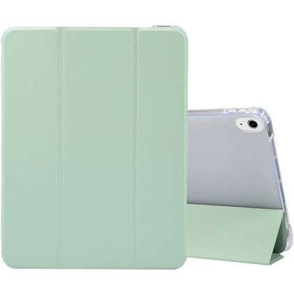Mobigear Tri-Fold Gel iPad Air 4 (2020) Hoes TPU,Kunstleer Bookcase + Stylus Houder - Groen