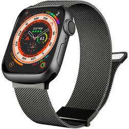 Mobigear Luxury Loop Milanese Apple Watch Bandje Magneetsluiting - 49/46/45/44 mm - Grijs