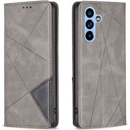 Mobigear Rhombus Slim Samsung Galaxy A54 Hoesje Bookcase - Grijs Mobigear Rhombus Slim Samsung Galaxy A54 Hoesje Bookcase - Grijs
