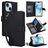Mobigear Wallet iPhone 15 Plus Hoesje Bookcase Portemonnee - Zwart
