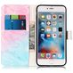 Mobigear Marble iPhone 8 Plus Hoesje Bookcase Portemonnee - Blauw / Roze