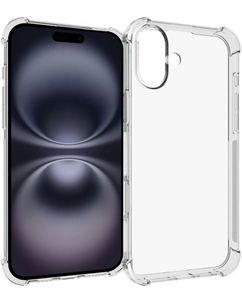 Mobigear Cushion Doorzichtig iPhone 16 Hoesje Flexibel TPU Backcover - Transparant