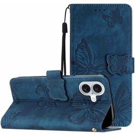 Mobigear Butterfly iPhone 17 Hoesje Bookcase Portemonnee - Blauw