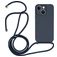 Mobigear Lanyard iPhone 15 Siliconen Hoesje met koord - Donkerblauw