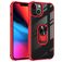 Mobigear Crystal Ring iPhone 14 Pro Hoesje Hardcase Backcover met Ringhouder - Transparant / Rood