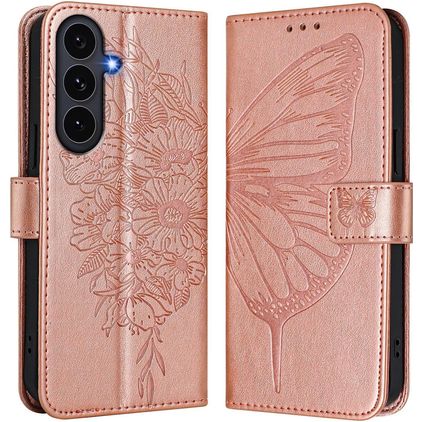 Mobigear Butterfly Samsung Galaxy S26 FE Hoesje Bookcase Portemonnee - Roségoud