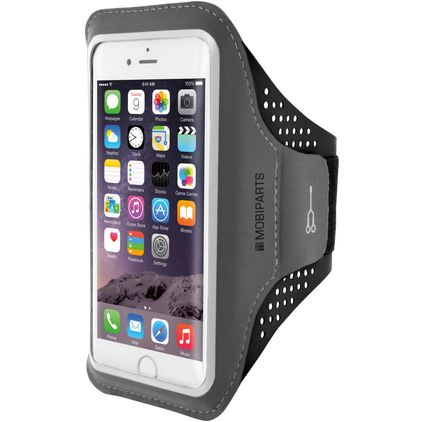 Mobiparts Comfort Fit Telefoonhouder Hardlopen iPhone SE (2020) Sport Hoesje Neopreen Sportarmband - Zwart