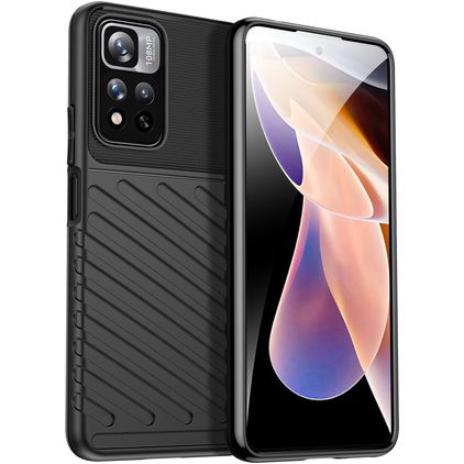 Mobigear Groove POCO M4 Pro 5G Hoesje Flexibel TPU Backcover - Zwart