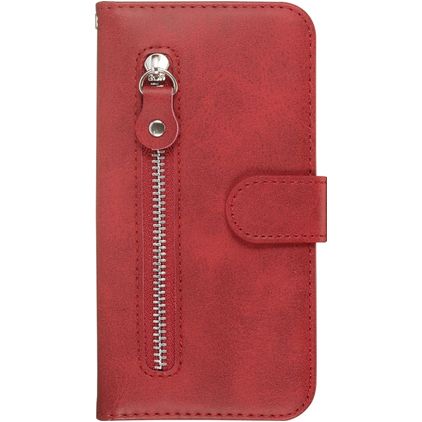 Mobigear Zipper Samsung Galaxy S20 Hoesje Bookcase Portemonnee - Rood