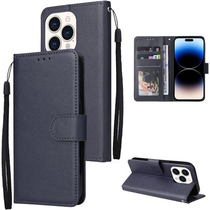 Mobigear Wallet iPhone 14 Pro Max Hoesje Bookcase Portemonnee - Marineblauw
