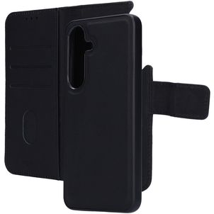 Mobiparts Samsung Galaxy S25 Hoesje Echt Leer Uitneembare 2in1 Bookcase Portemonnee - Zwart