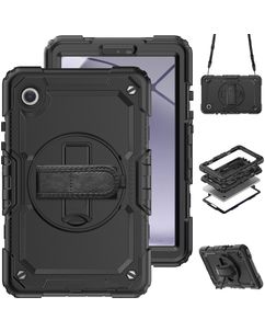 Mobigear SureGrip Xtreme Samsung Galaxy Tab A11 Hoes Hard kunststof / Siliconen Backcover + Schouderband + Standaard - Zwart