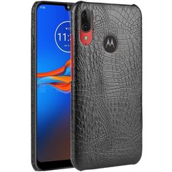 Mobigear Croco Motorola Moto E6 Plus Hoesje Backcover - Zwart