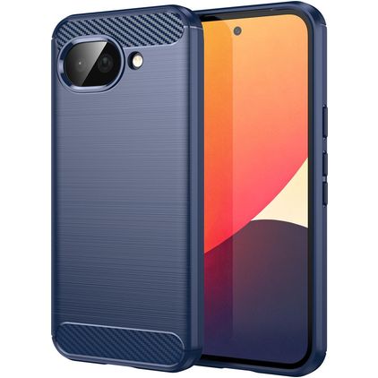 Mobigear Brushed Slim Google Pixel 10a Hoesje Flexibel TPU Backcover - Blauw
