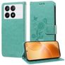 Mobigear Flowers POCO X6 Pro Hoesje Bookcase Portemonnee - Groen