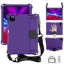 Mobigear HexStrap iPad Air 4 (2020) Hoes Hard Kunststof,EVA Schuim Backcover + Stylus Houder + Schouderband + Standaard - Paars