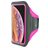 Mobiparts Comfort Fit Telefoonhouder Hardlopen iPhone XS Max Sport Hoesje Neopreen Sportarmband - Neon Pink