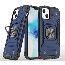 Mobigear Armor Ring iPhone 13 Hoesje Hardcase Backcover Shockproof met Ringhouder - Blauw