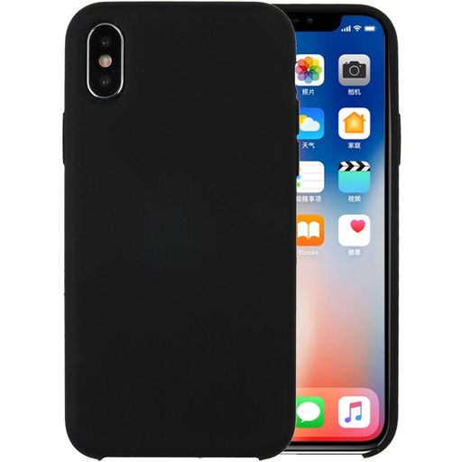 Mobigear Rubber Touch iPhone XS Siliconen Hoesje Backcover - Zwart