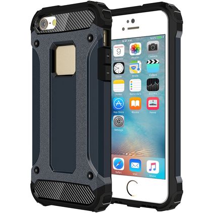 Mobigear Outdoor iPhone SE (2016) Hoesje Hardcase Backcover Shockproof - Donkerblauw