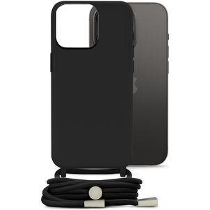 Mobilize Lanyard Gelly iPhone 14 Pro Flexibel TPU Hoesje met koord - Zwart