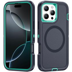 Mobigear Rugged Mag iPhone 16 Pro MagSafe Hoesje Hardcase Backcover Shockproof - Donkerblauw