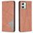 Mobigear Rhombus Slim Motorola Moto G54 Hoesje Bookcase - Bruin