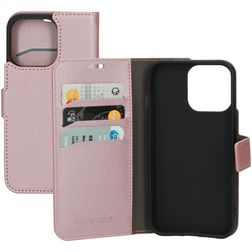 Mobiparts Saffiano iPhone 13 Pro Hoesje Bookcase Portemonnee - Roze