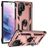 Mobigear Armor Ring Samsung Galaxy S23 Ultra Hoesje Hardcase Backcover Shockproof met Ringhouder - Roségoud