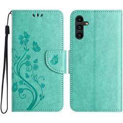 Mobigear Flowers Samsung Galaxy A56 Hoesje Bookcase Portemonnee - Groen