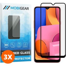 Mobigear Premium Samsung Galaxy A20s Glazen Screenprotector - Case Friendly - Zwart (3-Pack)