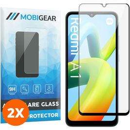 Mobigear Premium Xiaomi Redmi A1 4G Glazen Screenprotector - Case Friendly - Zwart (2-Pack)