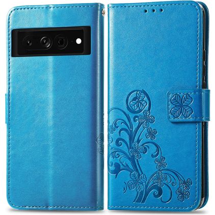 Mobigear Clover Google Pixel 7 Pro Hoesje Bookcase Portemonnee - Blauw