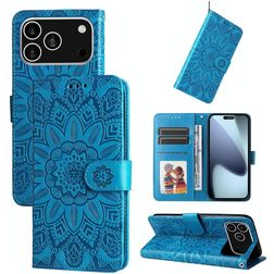 Mobigear Sunflower iPhone 17 Pro Hoesje Bookcase Portemonnee - Blauw