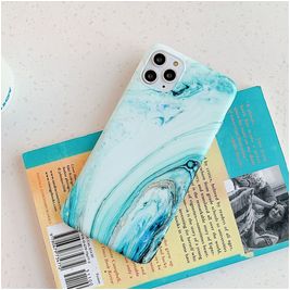Mobigear Marble iPhone 12 Pro Max Hoesje Flexibel TPU Backcover - Turquoise