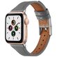Mobigear Napoli Leren Apple Watch Bandje Gespsluiting - 49/46/45/44 mm - Grijs