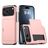 Mobigear Card iPhone 18 Pro Max Hoesje Hardcase Backcover Shockproof met Pasjeshouder - Roze