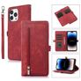 Mobigear Zipper iPhone 14 Pro Hoesje Bookcase Portemonnee - Rood