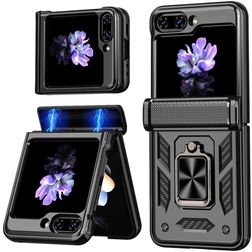 Mobigear Armor ring Samsung Galaxy Z Flip 7 FE Hoesje Hardcase Backcover Shockproof met Ringhouder - Zwart